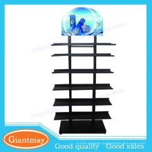 black flat shelf skincare products merchandise portable product display rack